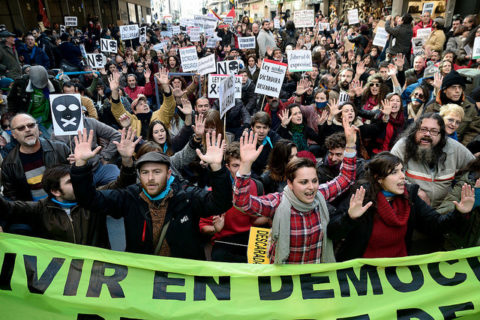 Manifestación en Madrid contra la Ley Mordaza, 2014 Copy:  Adolfo Lujan